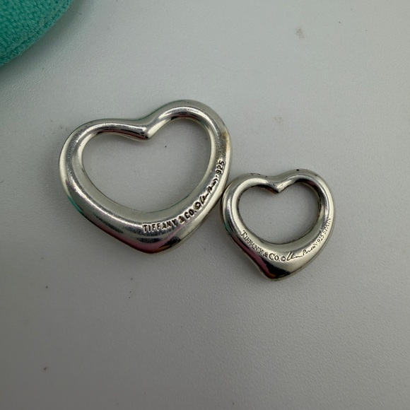 Tiffany & Co. Silver Heart Mommy and Me Pendants